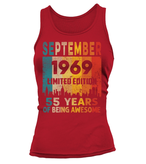 Born in SEPTEMBER 1969 Vintage 55th Birthday Gift Tank top Woman
