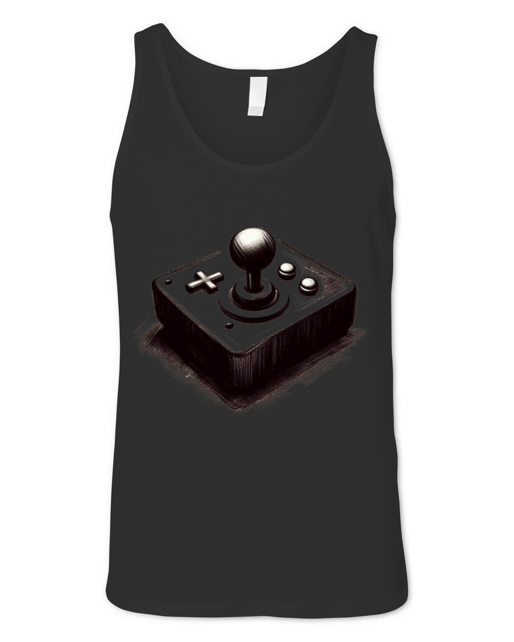 Gamer retro Joystick vintage charcoal gaming art 4 Unisex Jersey Tank