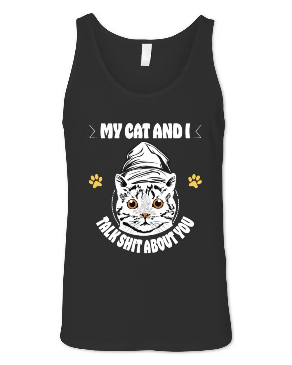 My Cat And I Talk Shit About You Vintage funny Unisex Jersey Tank