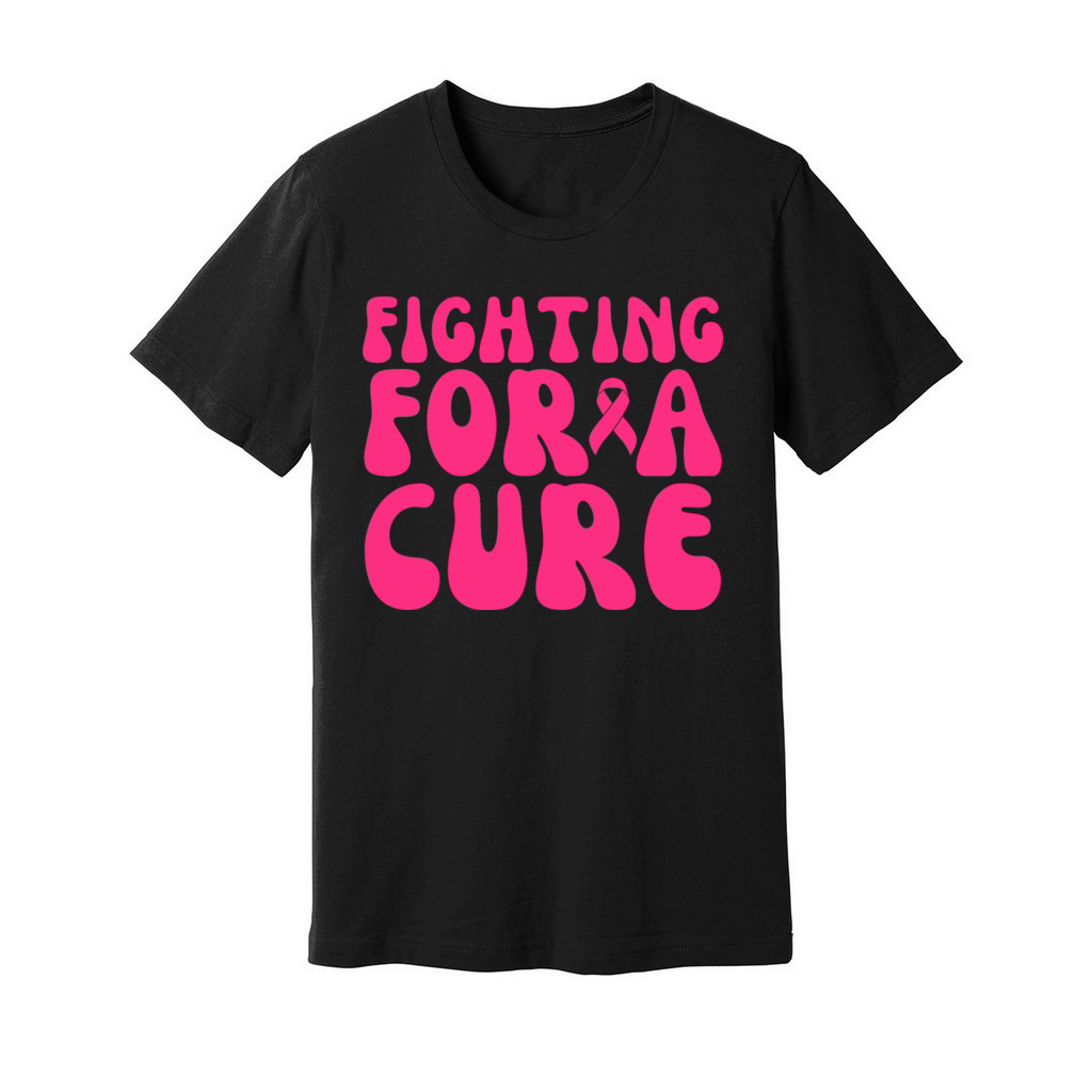 Fighting For A Cure Breast Cancer Awareness Unisex Jersey Tee