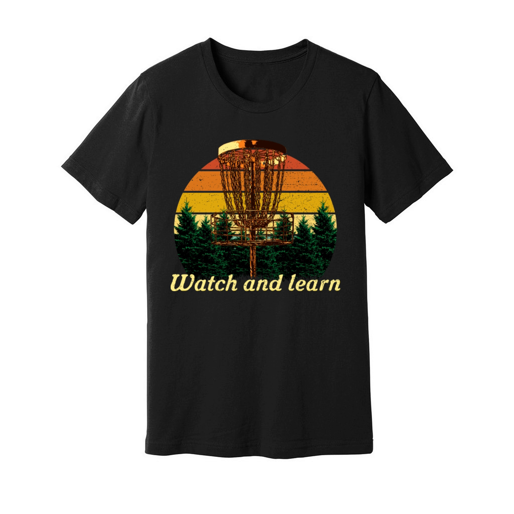 Watch and Learn Disc Golf Outdoor Game Golfer Fiel Unisex Jersey Tee