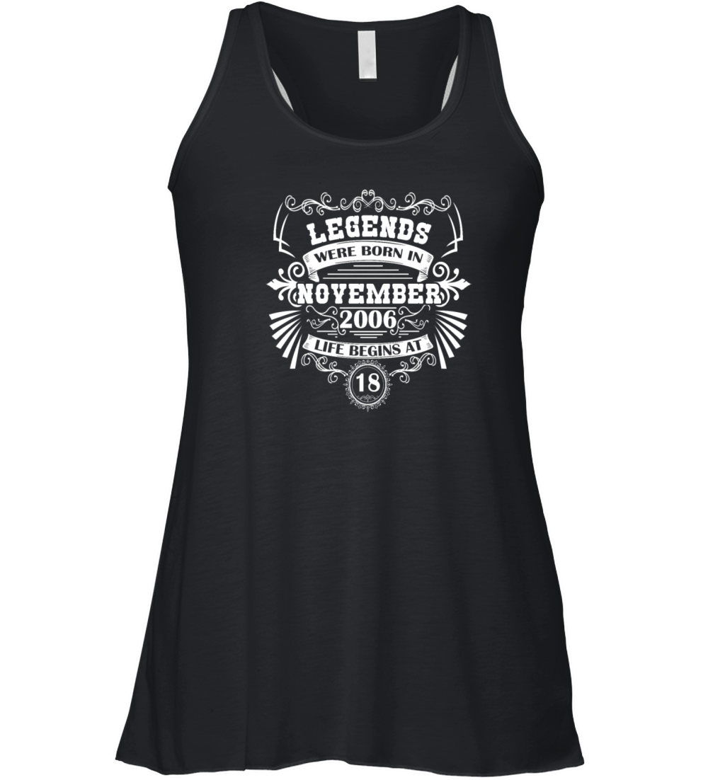 18th birthday legends born November 2006 Women's Flowy Tank Top