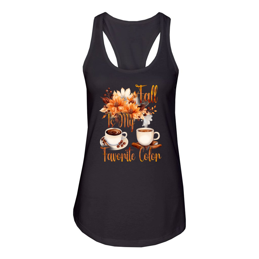 Fall is My Favorite Color - Pumpkin Spice Latte Women's Racerback Tank