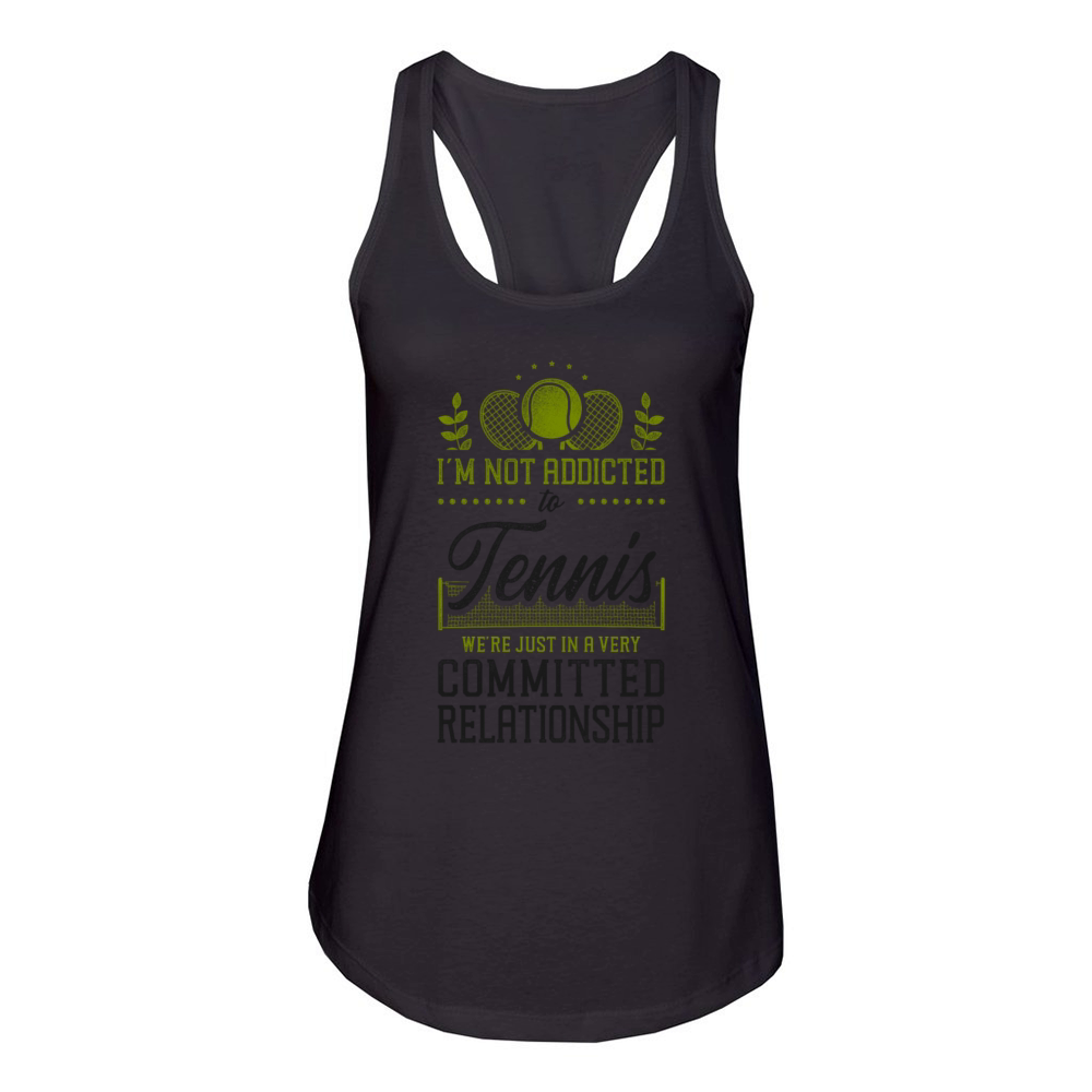 Funny Tennis Player Racket Im Not Women's Racerback Tank
