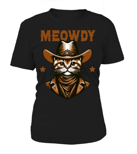 Meowdy Funny Cat Cowboy Western Vintage Women's T-Shirt