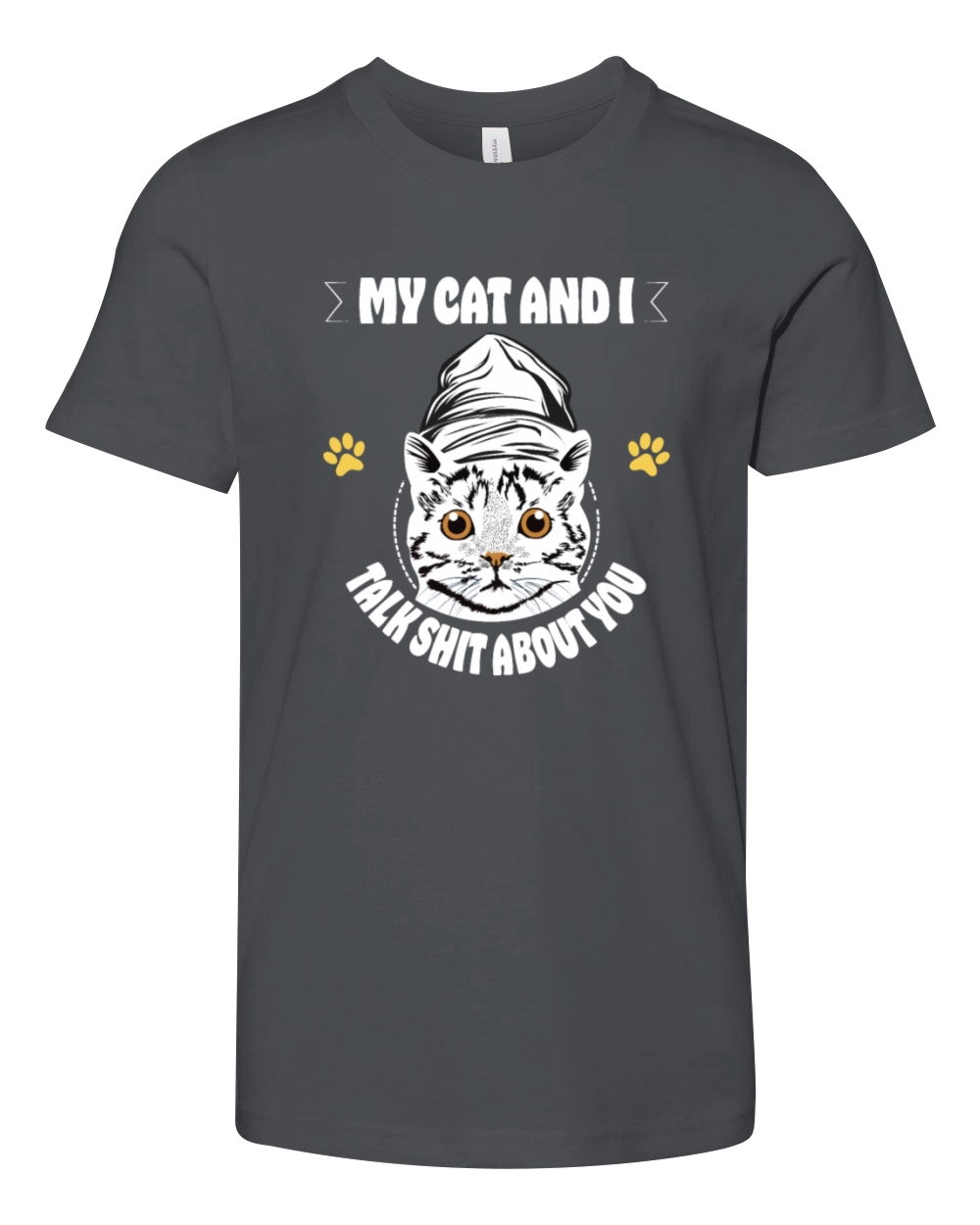 My Cat And I Talk Shit About You Vintage funny Youth Unisex Jersey Tee