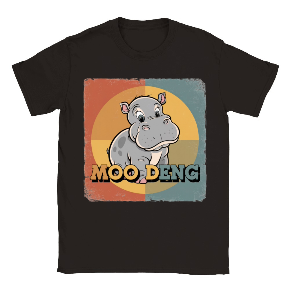 Cute Baby Hippo Moo Deng Thailand Hippopotamus Classic Kids Crewneck T-shirt