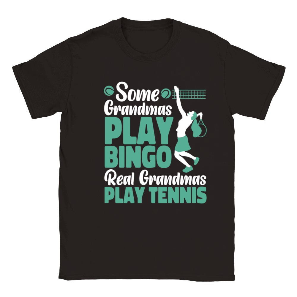 Funny Tennis Player Racket Grandma Classic Kids Crewneck T-shirt