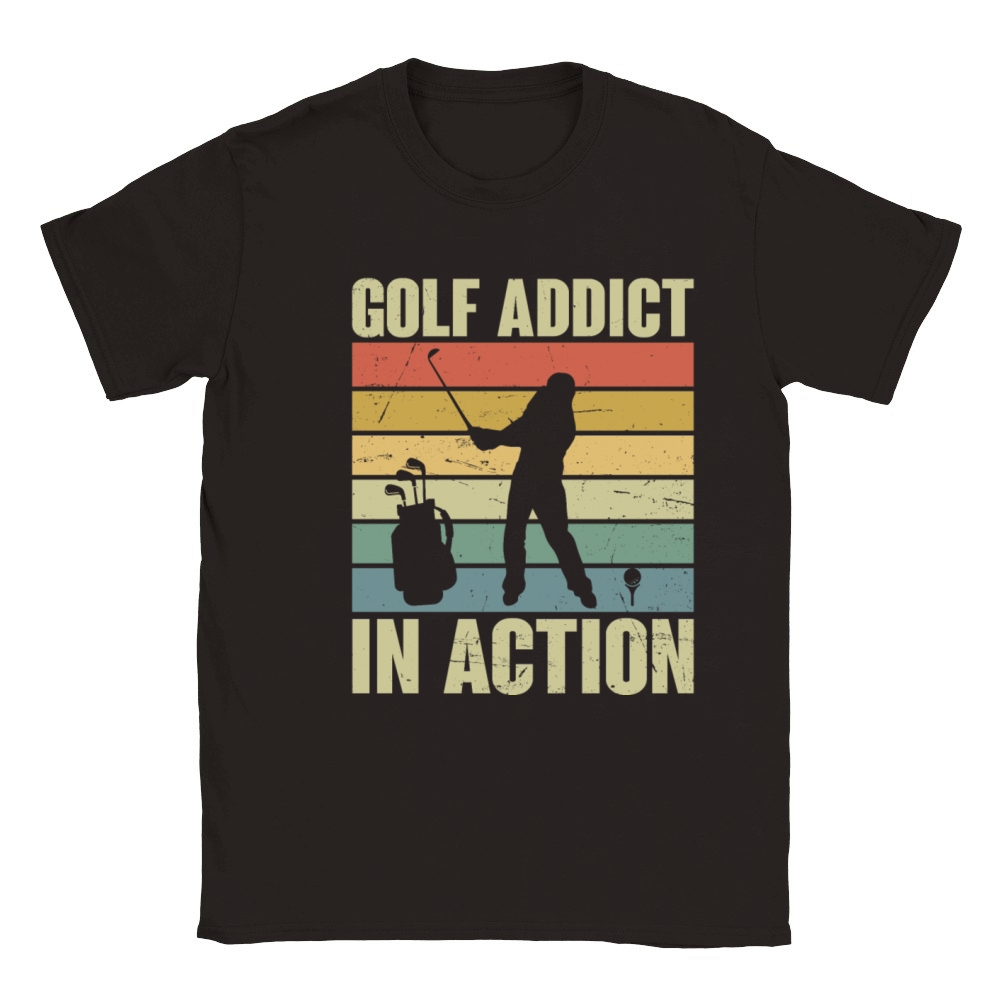 Golf Addict in Action Retro Classic Kids Crewneck T-shirt