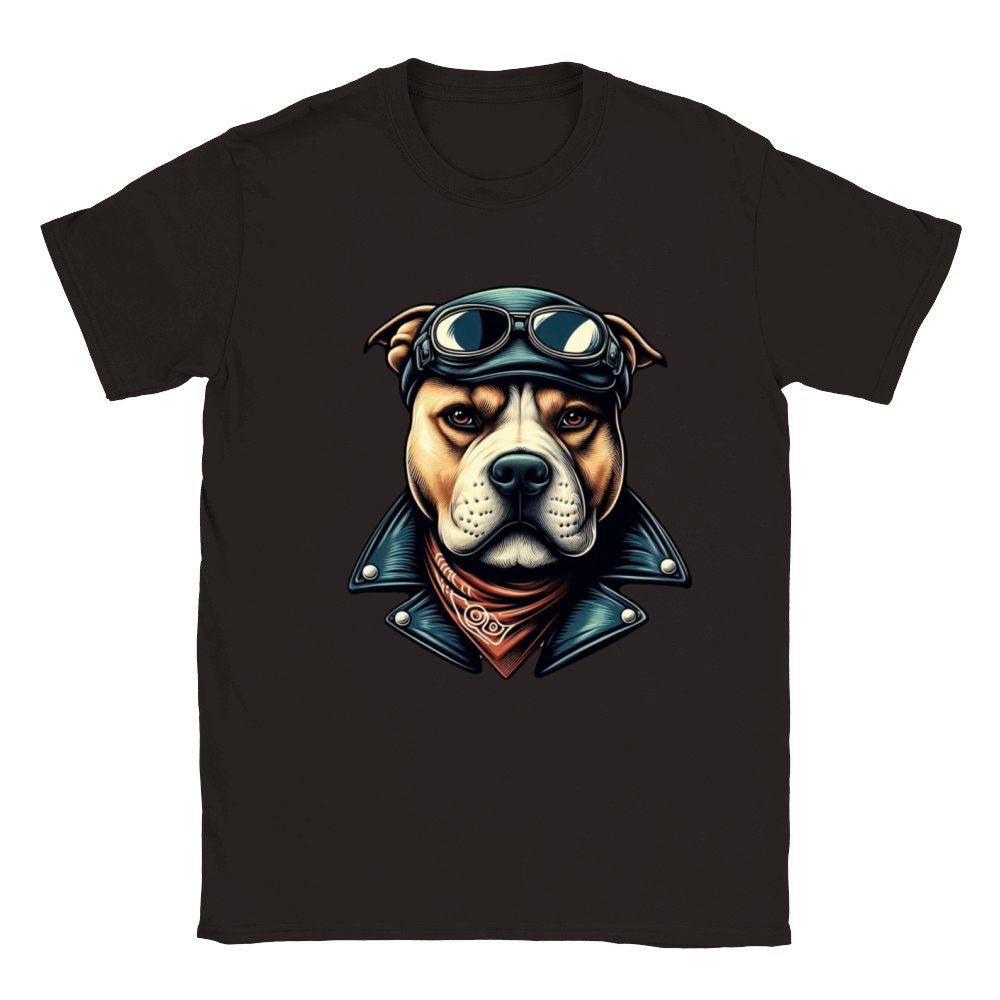 Vintage Pitbull Biker Classic Kids Crewneck T-shirt