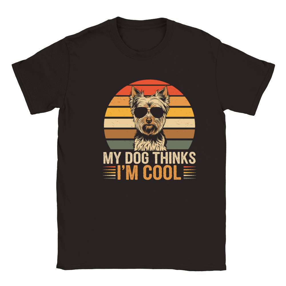Yorkshire Terrier My Dog Thinks Im Cool Yorkie Classic Kids Crewneck T-shirt
