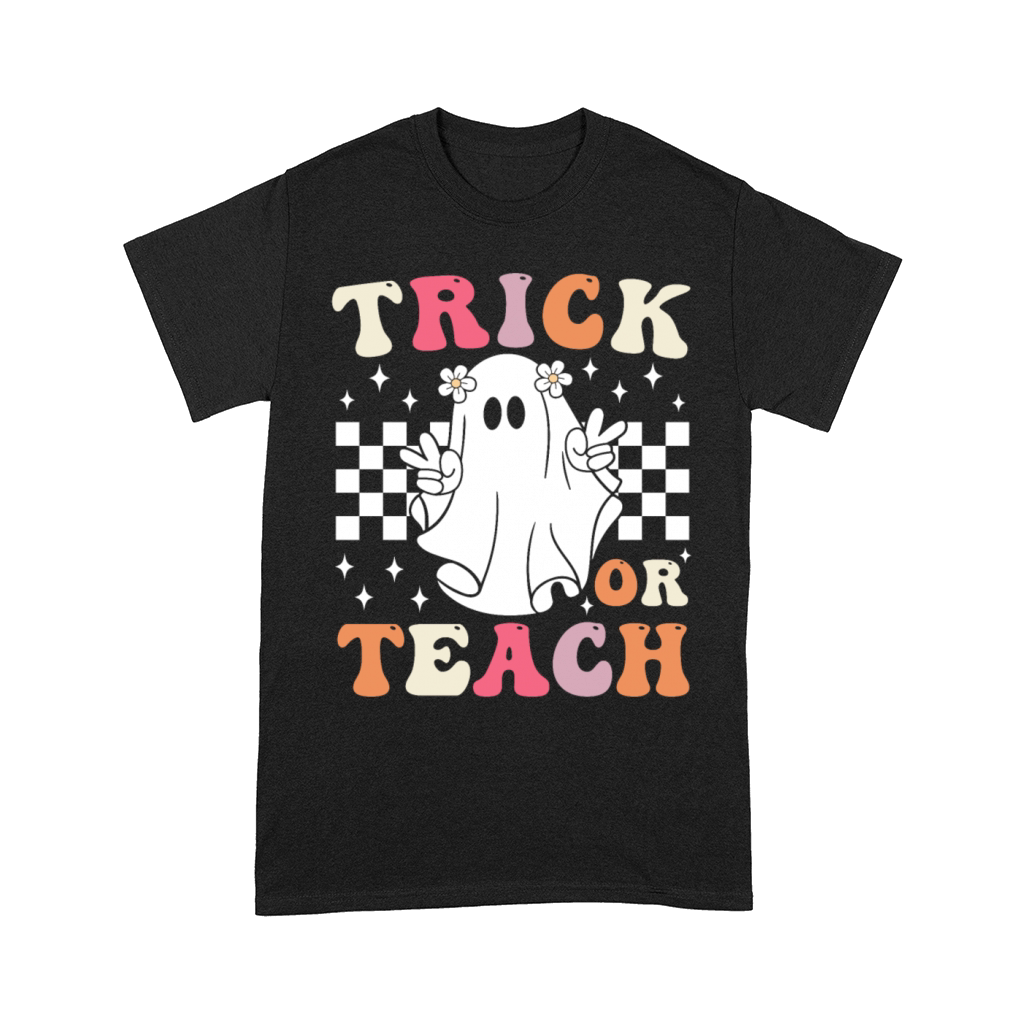 Groovy Trick or Teach Halloween Teacher Comfort T-shirt