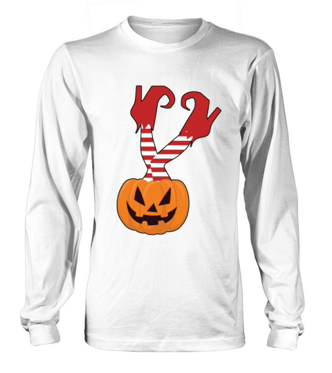 Pumpkin Witch Legs Wicked Retro Halloween Movie Long sleeved Unisex