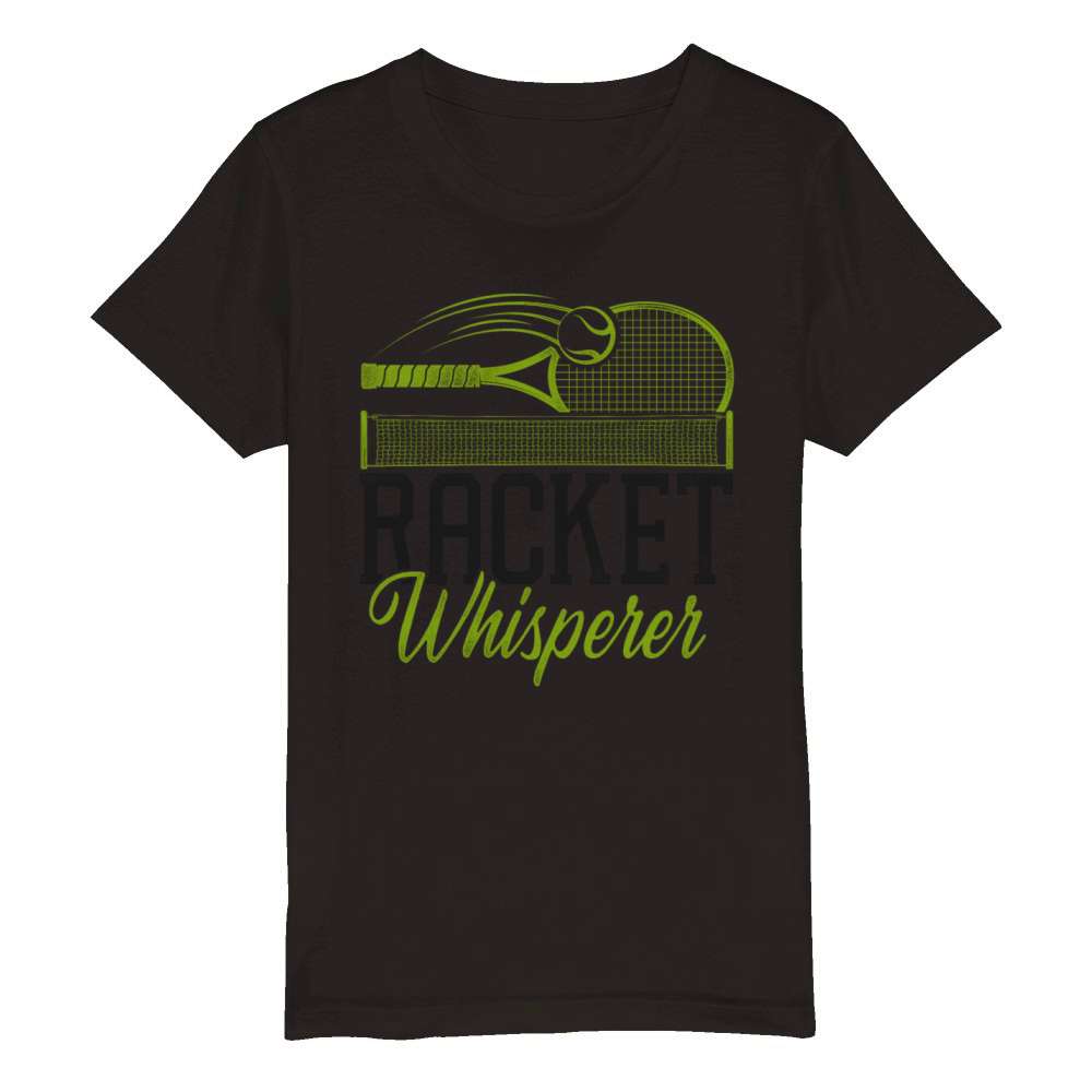 Funny Tennis Player Racket Pun Organic Kids Crewneck T-shirt