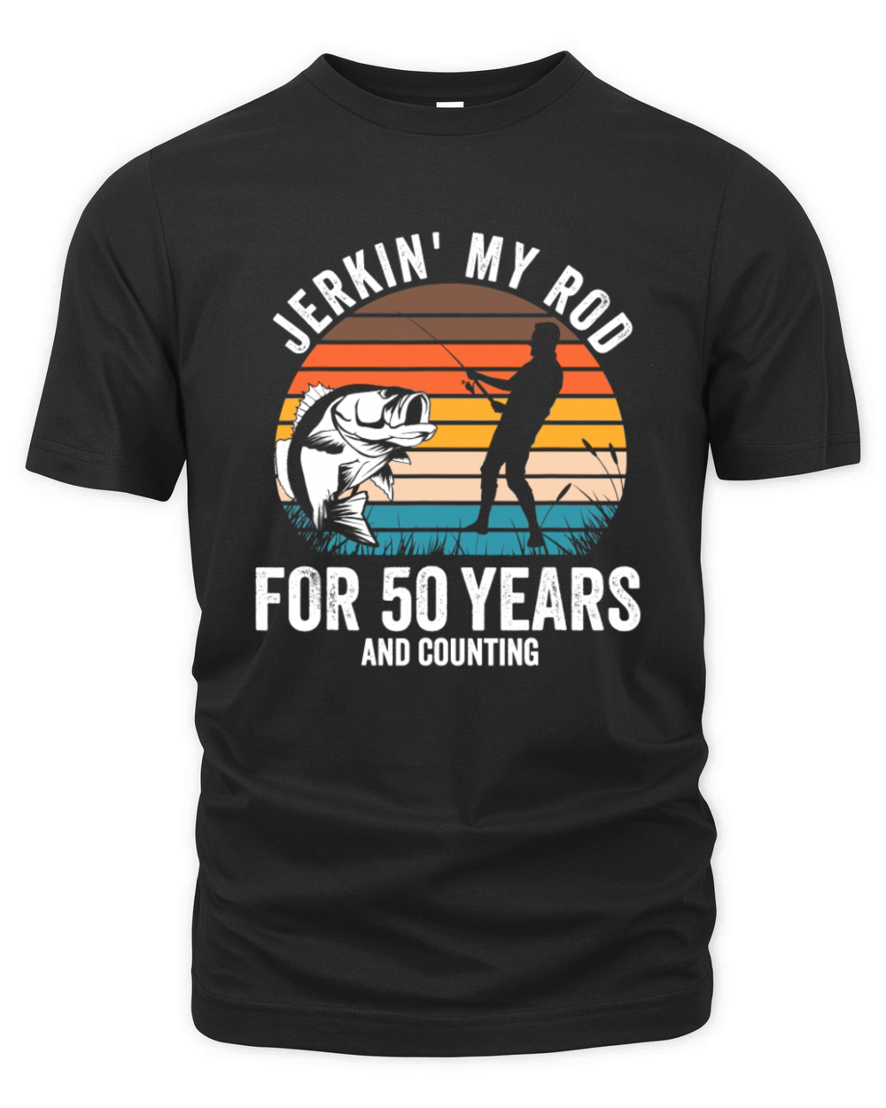 50th Birthday Gift for Fisherman Men Funny Fishing Organic Unisex T-shirt