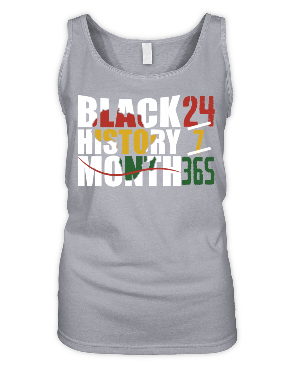 Black history month 24 7 365 with african map flag Organic Women's Tank Top