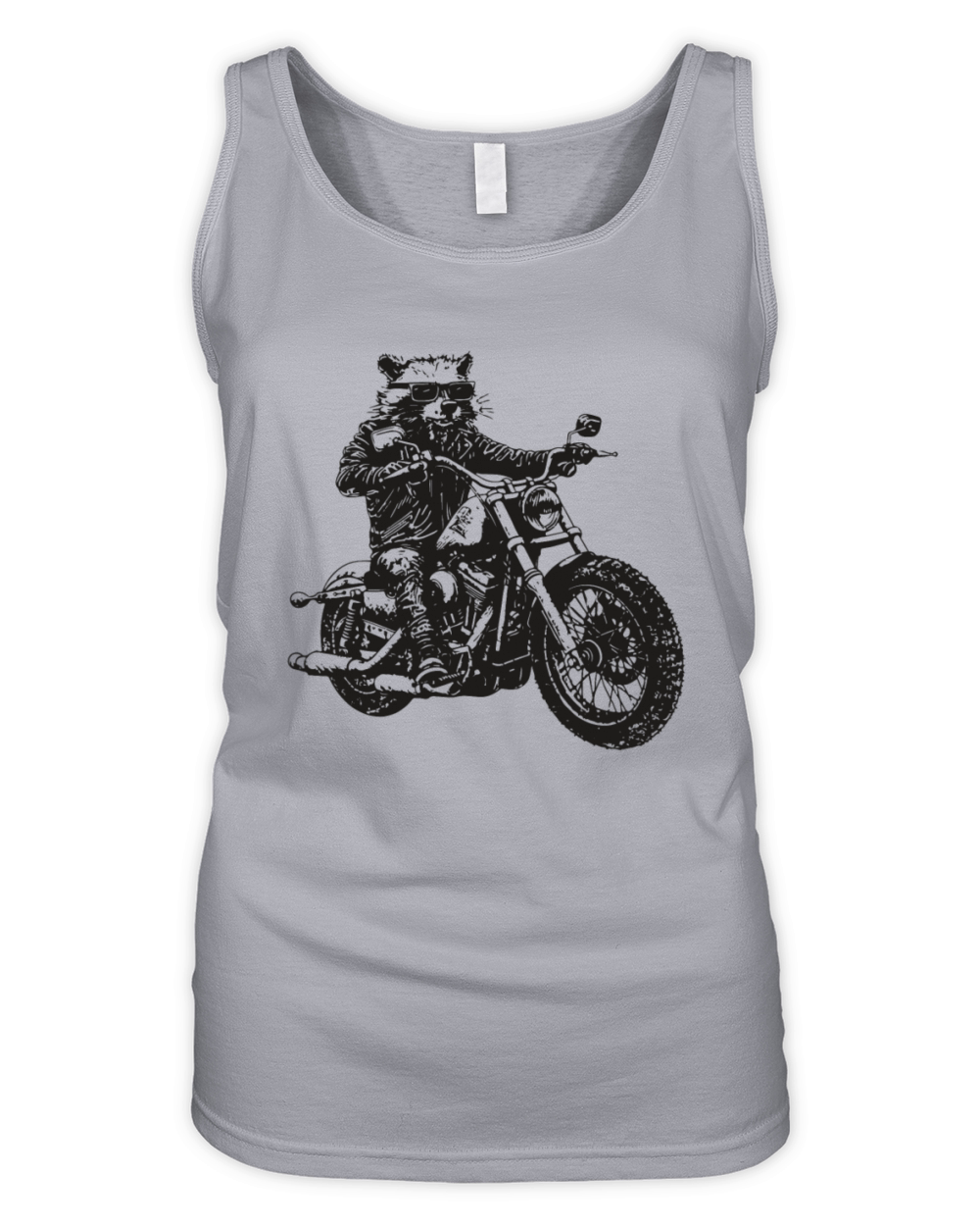 Raccoon Biker Motorcycle Racoon Chopper Moto Organic Women's Tank Top