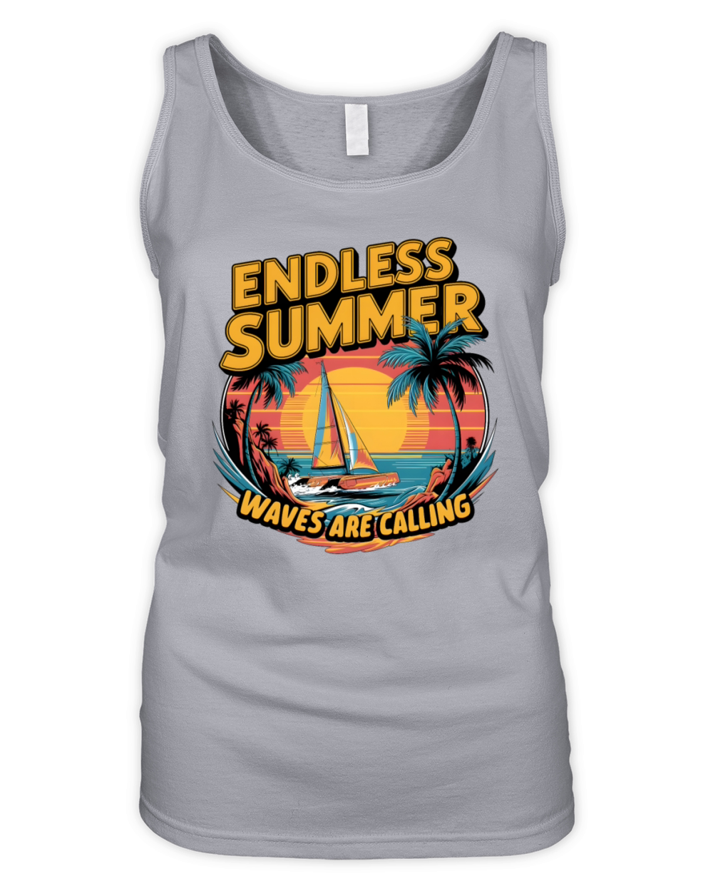 Waves Are Calling 3 Organic Women's Tank Top