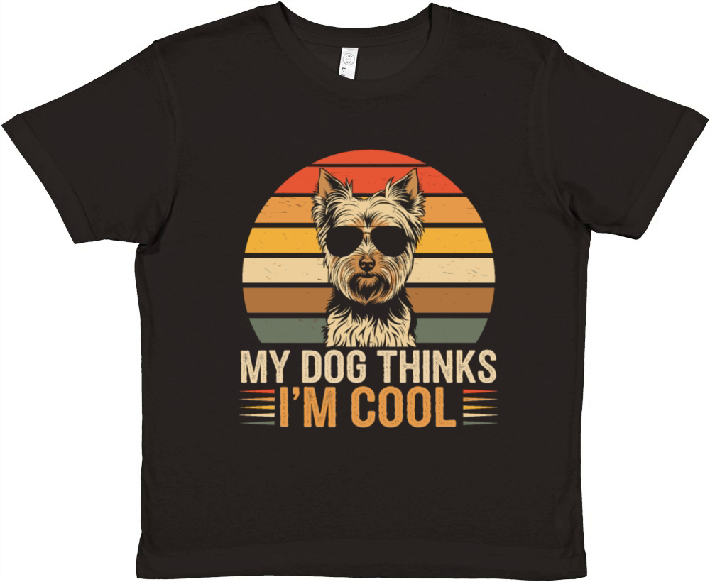 Yorkshire Terrier My Dog Thinks Im Cool Yorkie Premium Kids Crewneck T-shirt