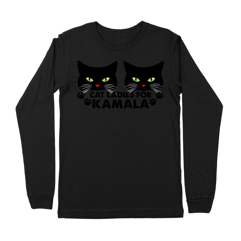 Cat Ladies for Kamala black cat design Premium Long Sleeve