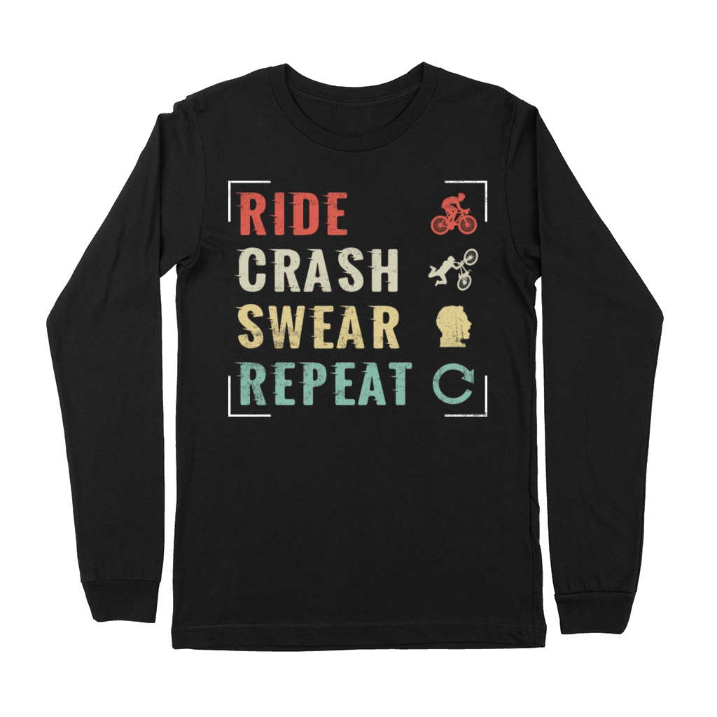 The cycle of a mountain biker Premium Long Sleeve