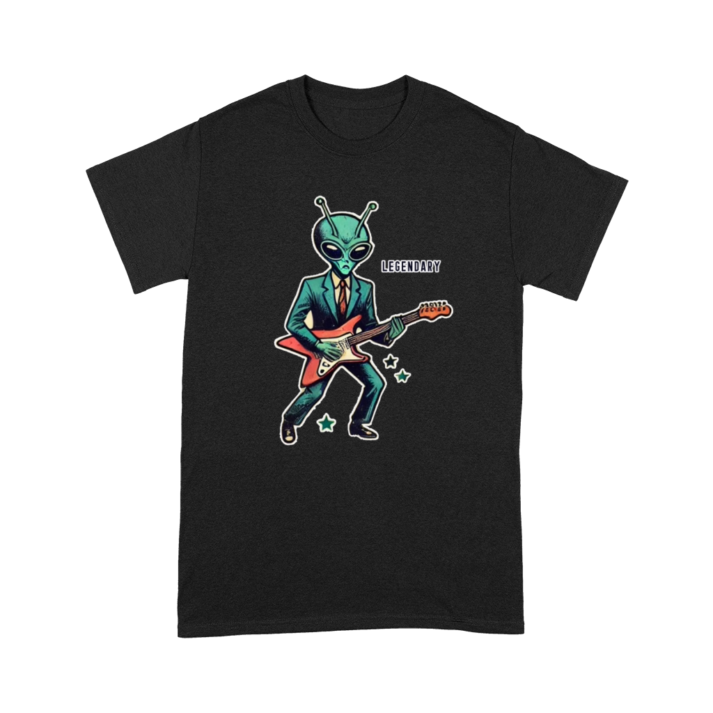 Vintage Cartoon Alien Rockstar in Cosmic Performan Premium T-shirt