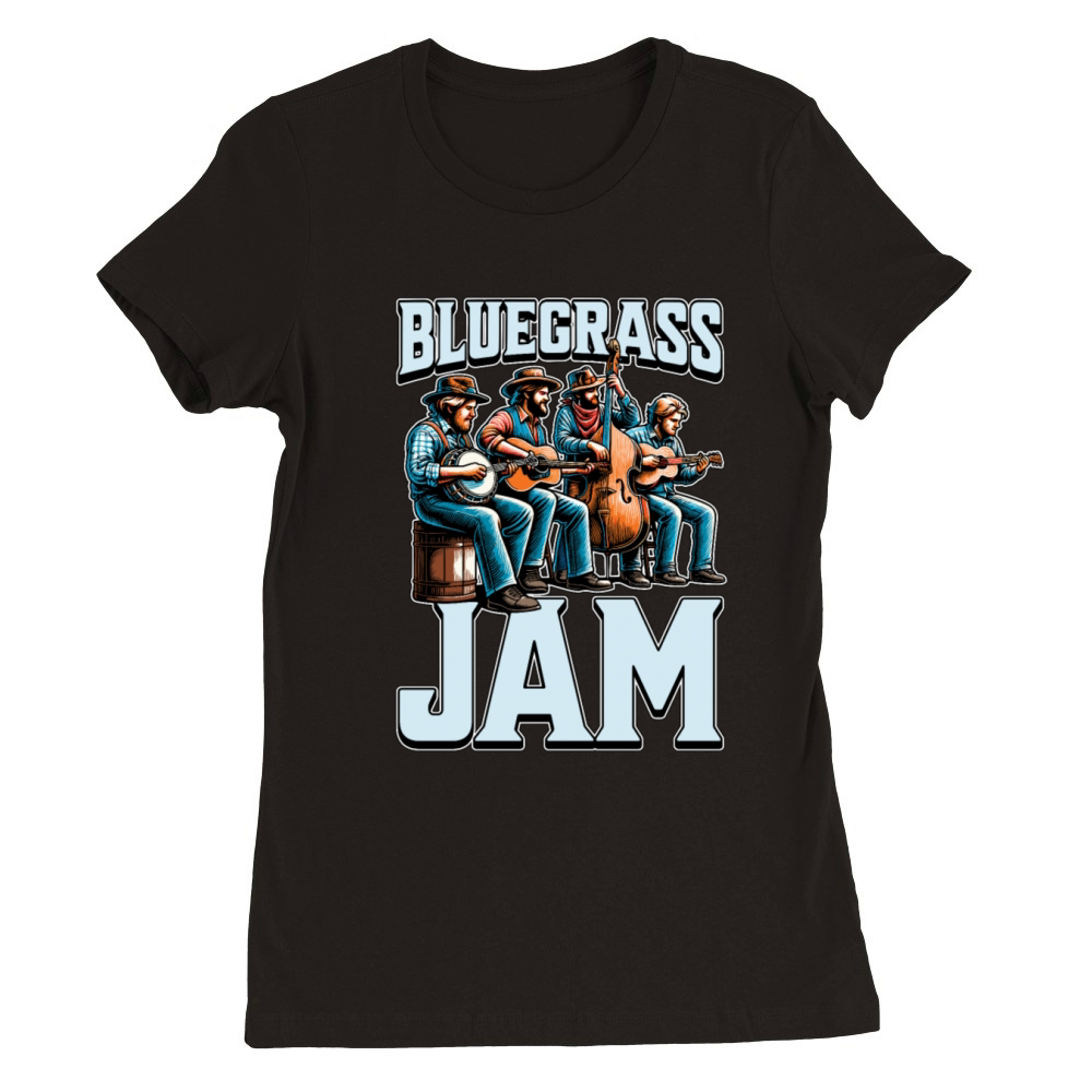 Bluegrass Jam String Instrument Folk Music Lover Premium Womens Crewneck T-shirt