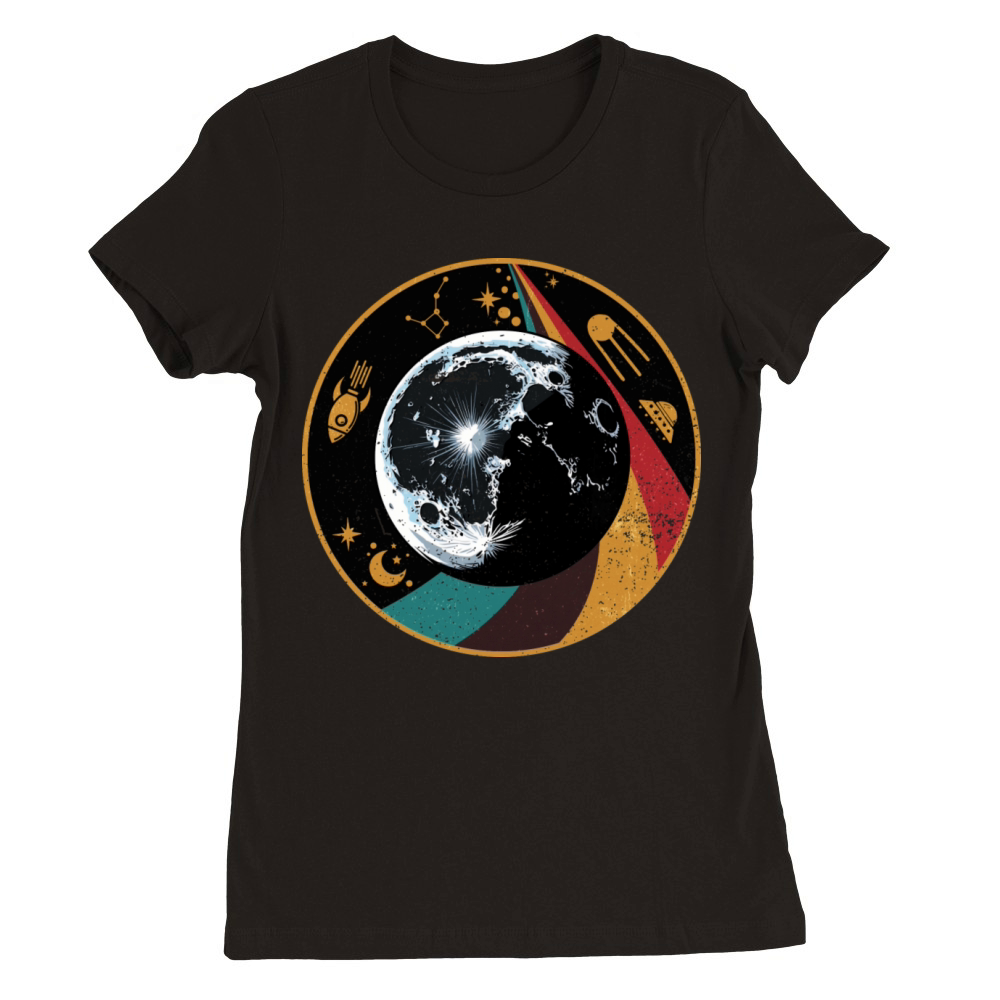Moon - Planet Vintage Premium Womens Crewneck T-shirt