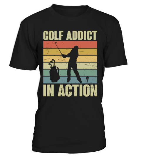 Golf Addict in Action Retro T-Shirt Unisex