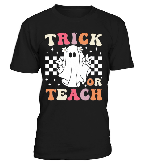 Groovy Trick or Teach Halloween Teacher T-Shirt Unisex