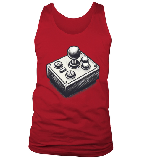 Gamer retro Joystick vintage charcoal gaming art 1 Tank Top Unisex