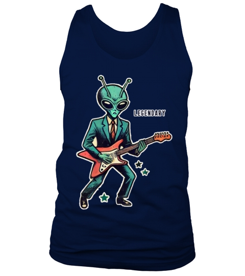 Vintage Cartoon Alien Rockstar in Cosmic Performan Tank Top Unisex