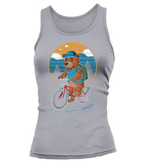 Retro Bear Riding A Bike Tank top Woman