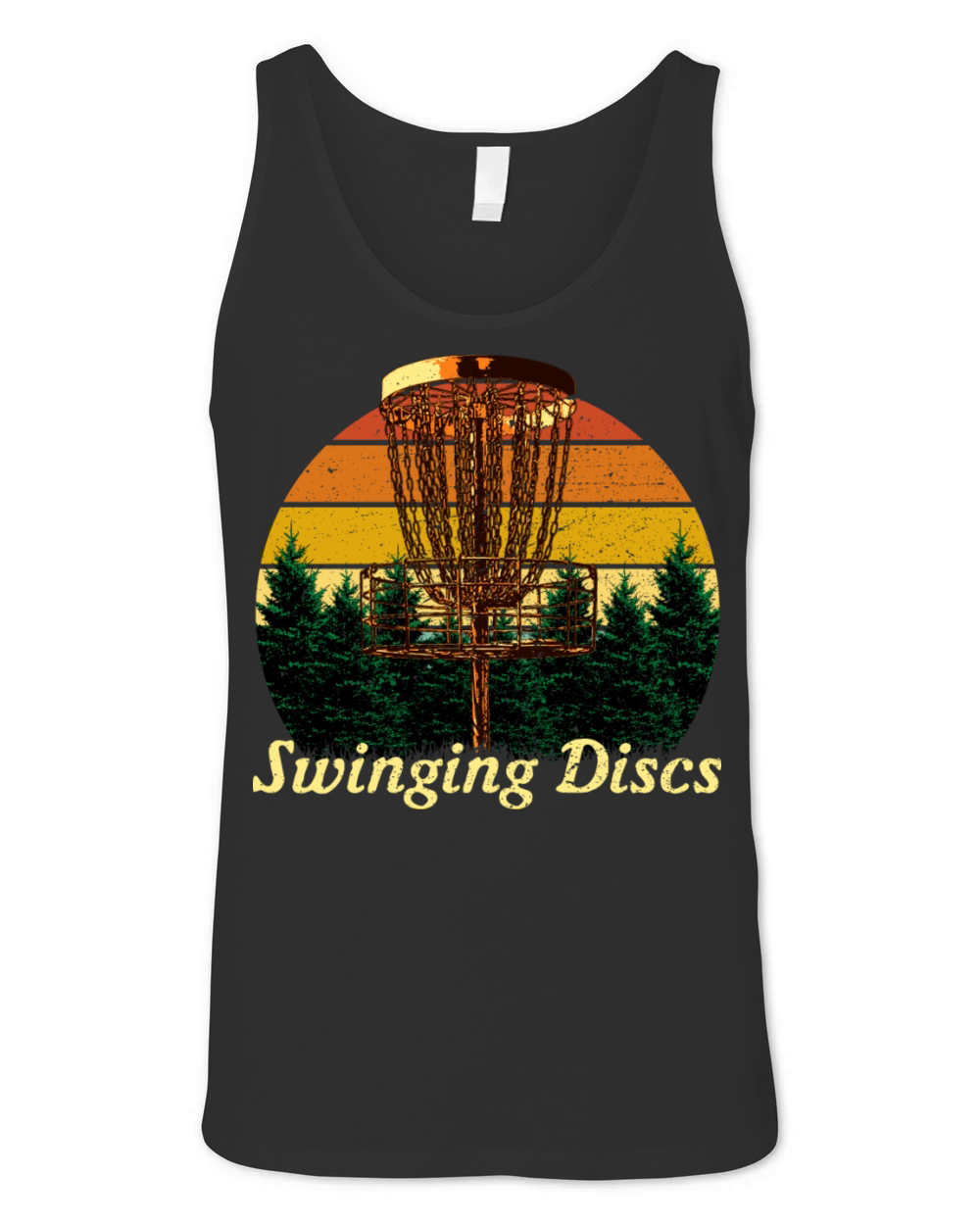 Swinging Discs in Baskets Sports Disc Golf Games G Unisex Jersey Tank