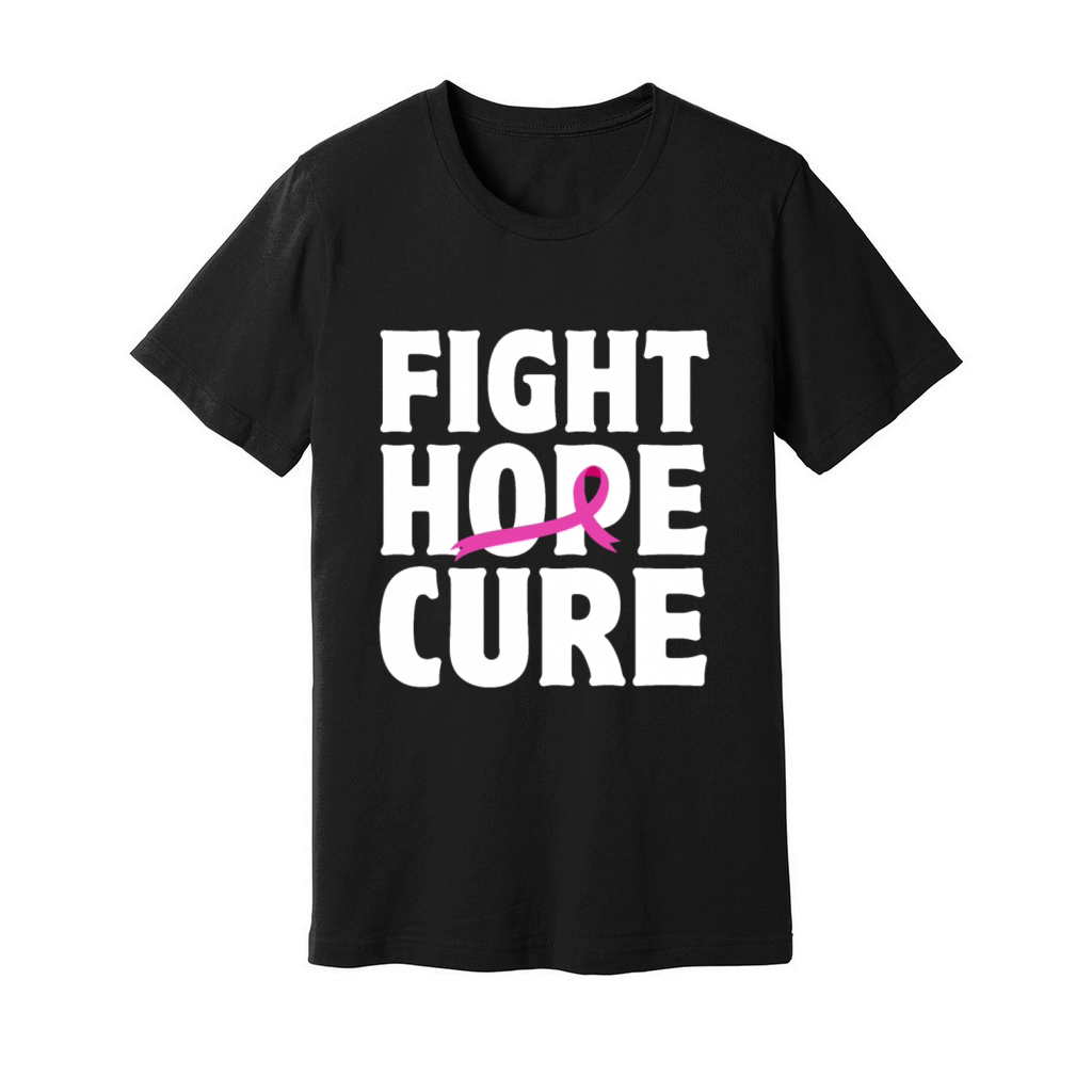 Fight Hope Cure Support Breast Cancer Unisex Jersey Tee