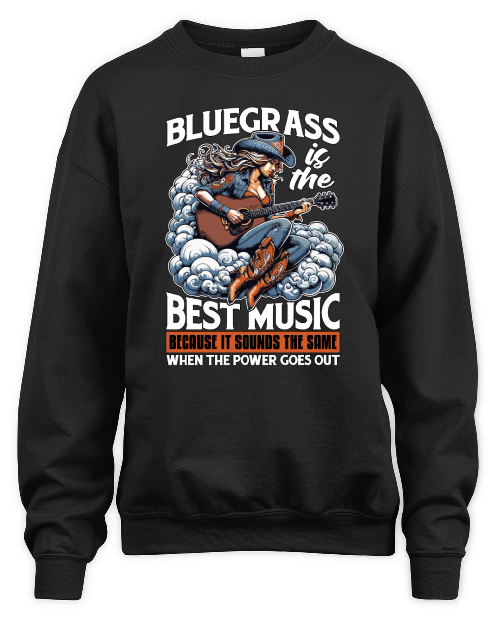 Bluegrass Is The Best Music Loves Country Music Unisex Premium Crewneck Sweatshirt