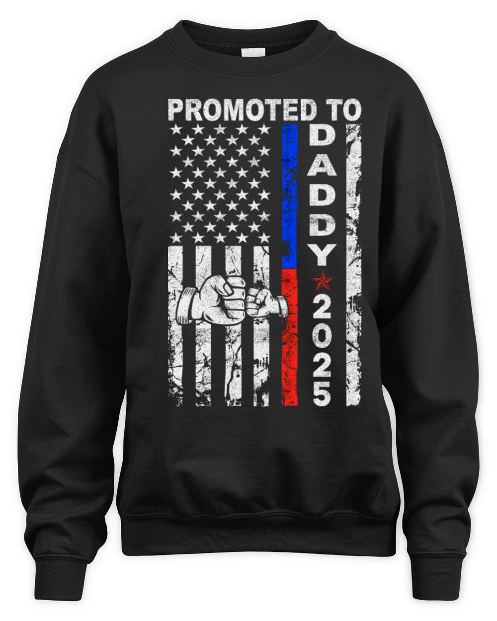 Promoted To Daddy Est 2025 First Time Dad Vintage Unisex Premium Crewneck Sweatshirt