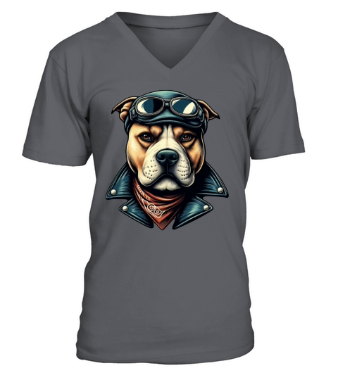 Vintage Pitbull Biker V-Neck T-shirt