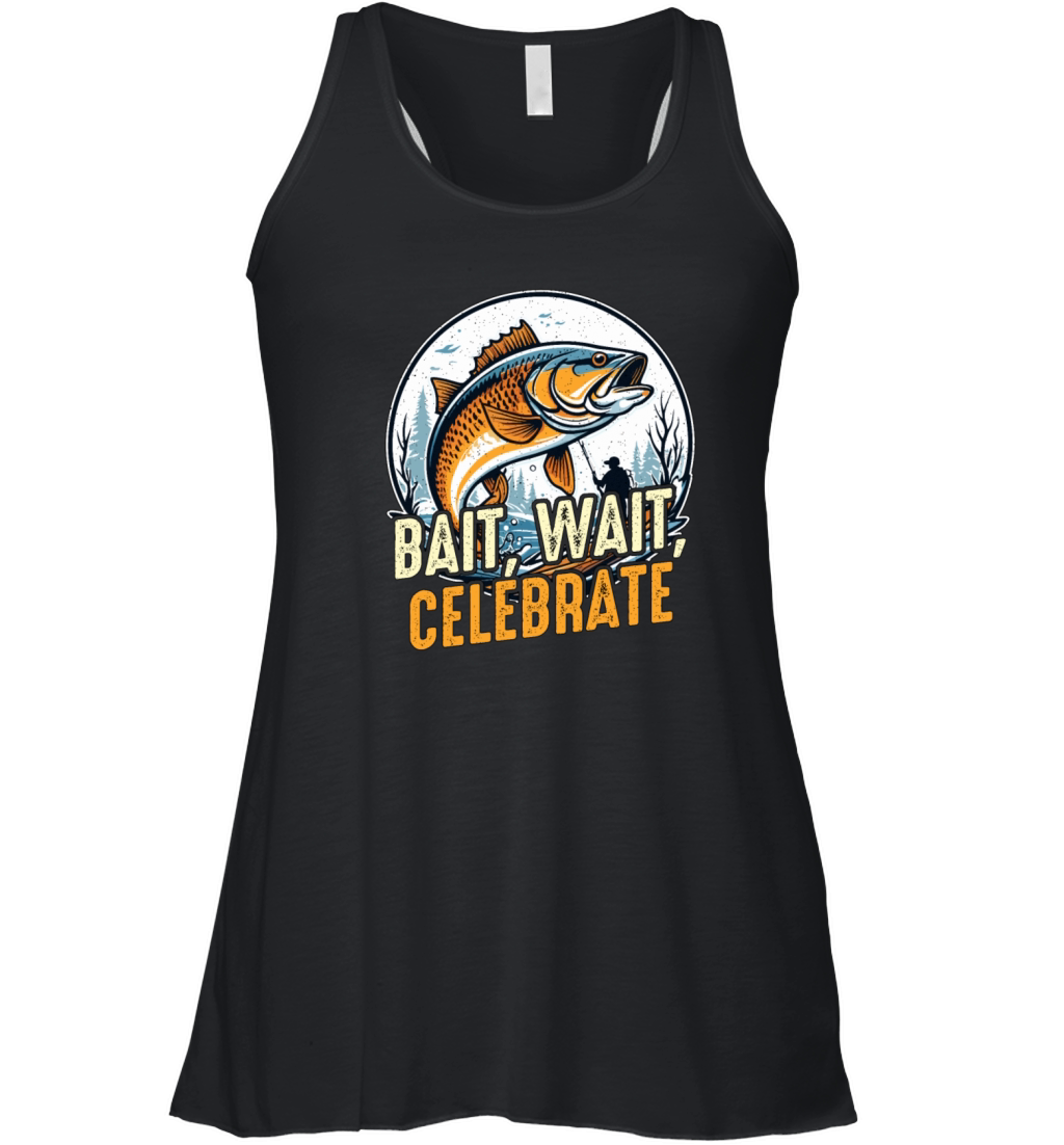 Fishing And Hunting Bait Wait Celebrate Fisherman Women's Flowy Tank Top