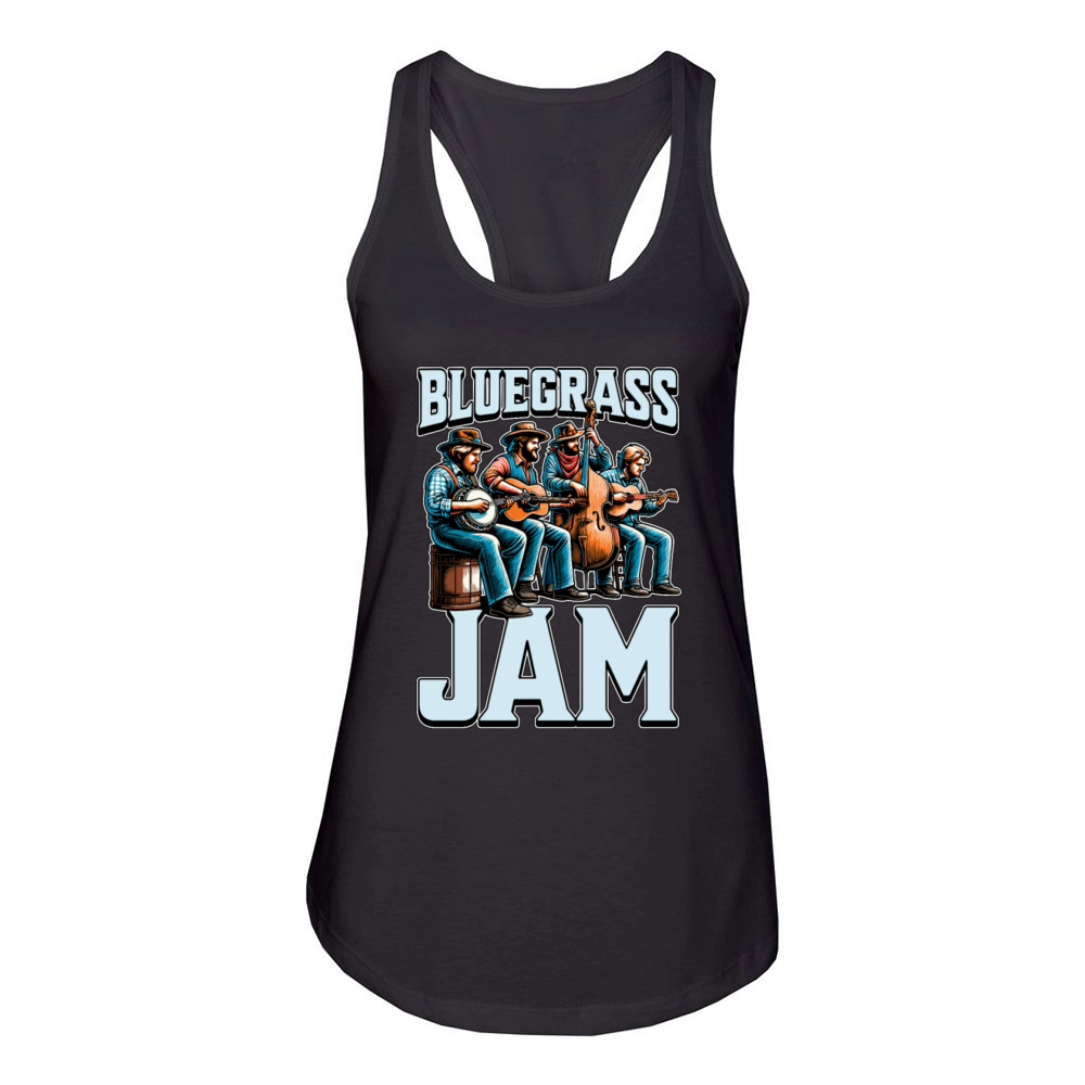 Bluegrass Jam String Instrument Folk Music Lover Women's Racerback Tank