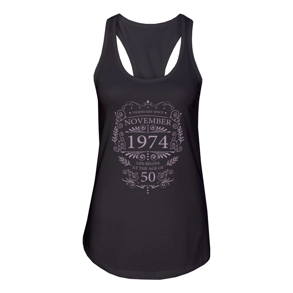 Legendary since 1974 50th birthday vintage look Women's Racerback Tank