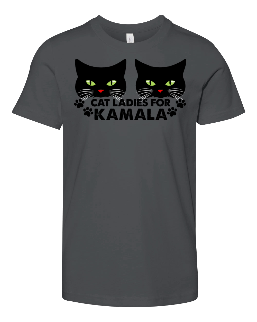 Cat Ladies for Kamala black cat design Youth Unisex Jersey Tee