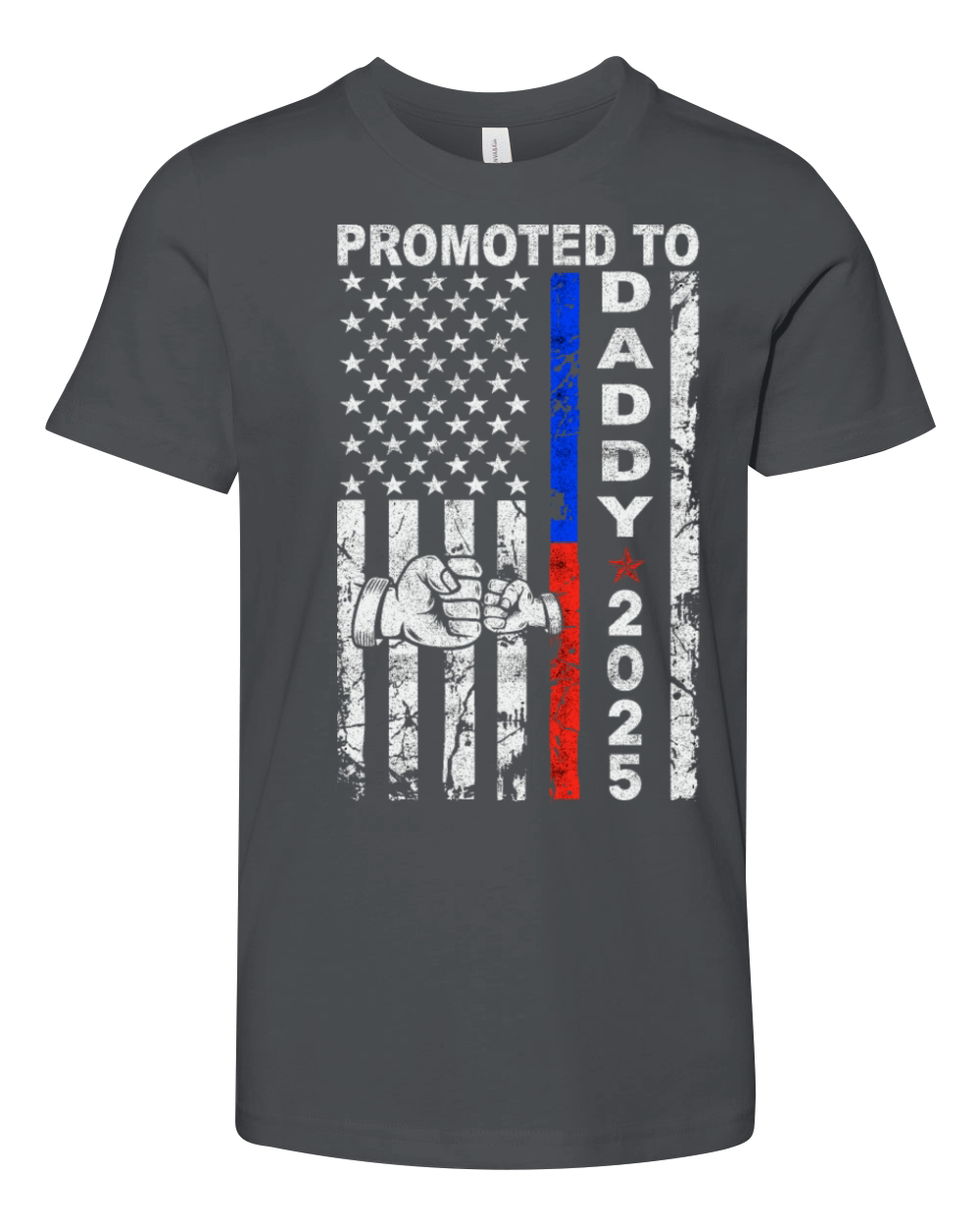 Promoted To Daddy Est 2025 First Time Dad Vintage Youth Unisex Jersey Tee