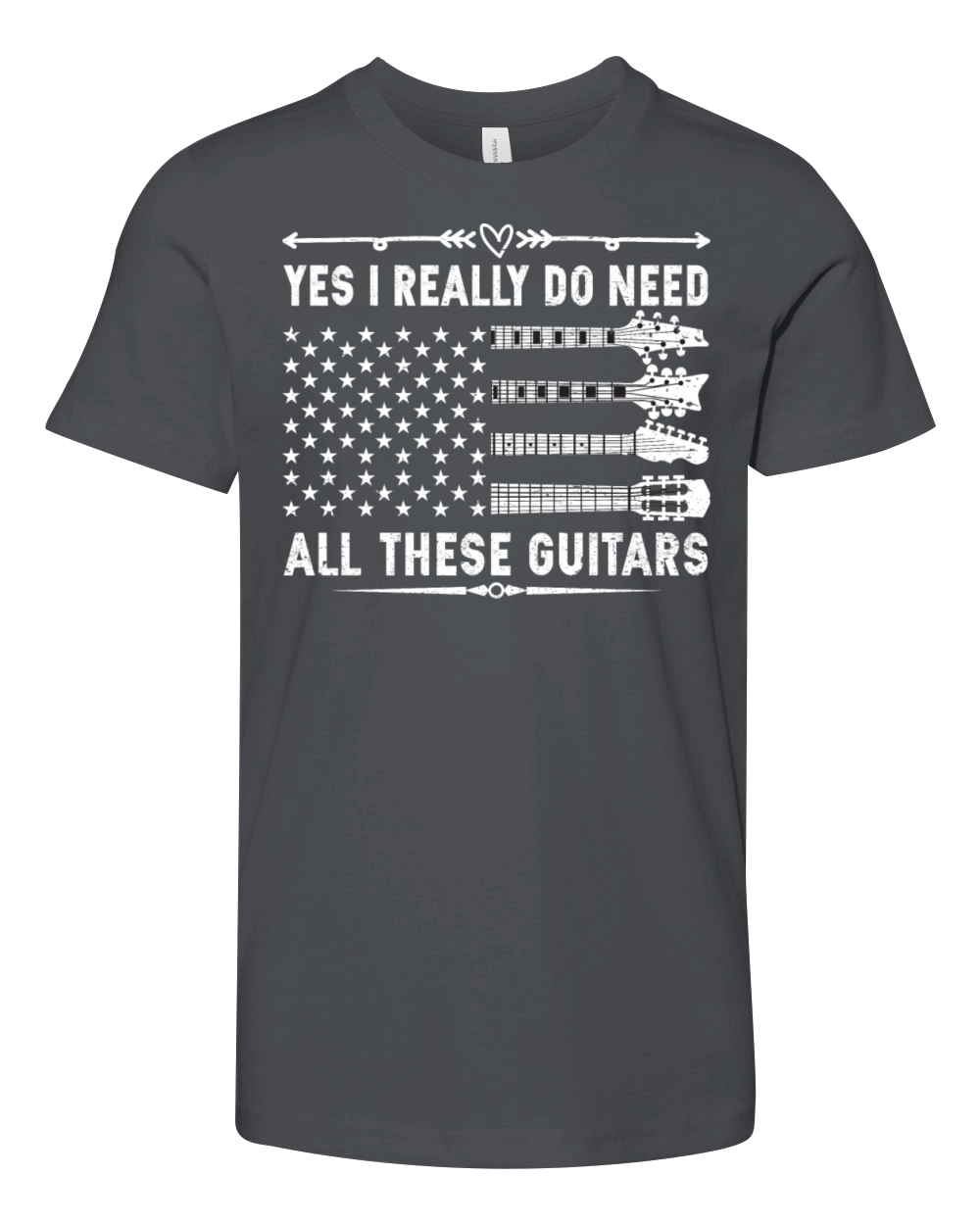 Yes I Really Do Need All These Guitars T-shirt Youth Unisex Jersey Tee