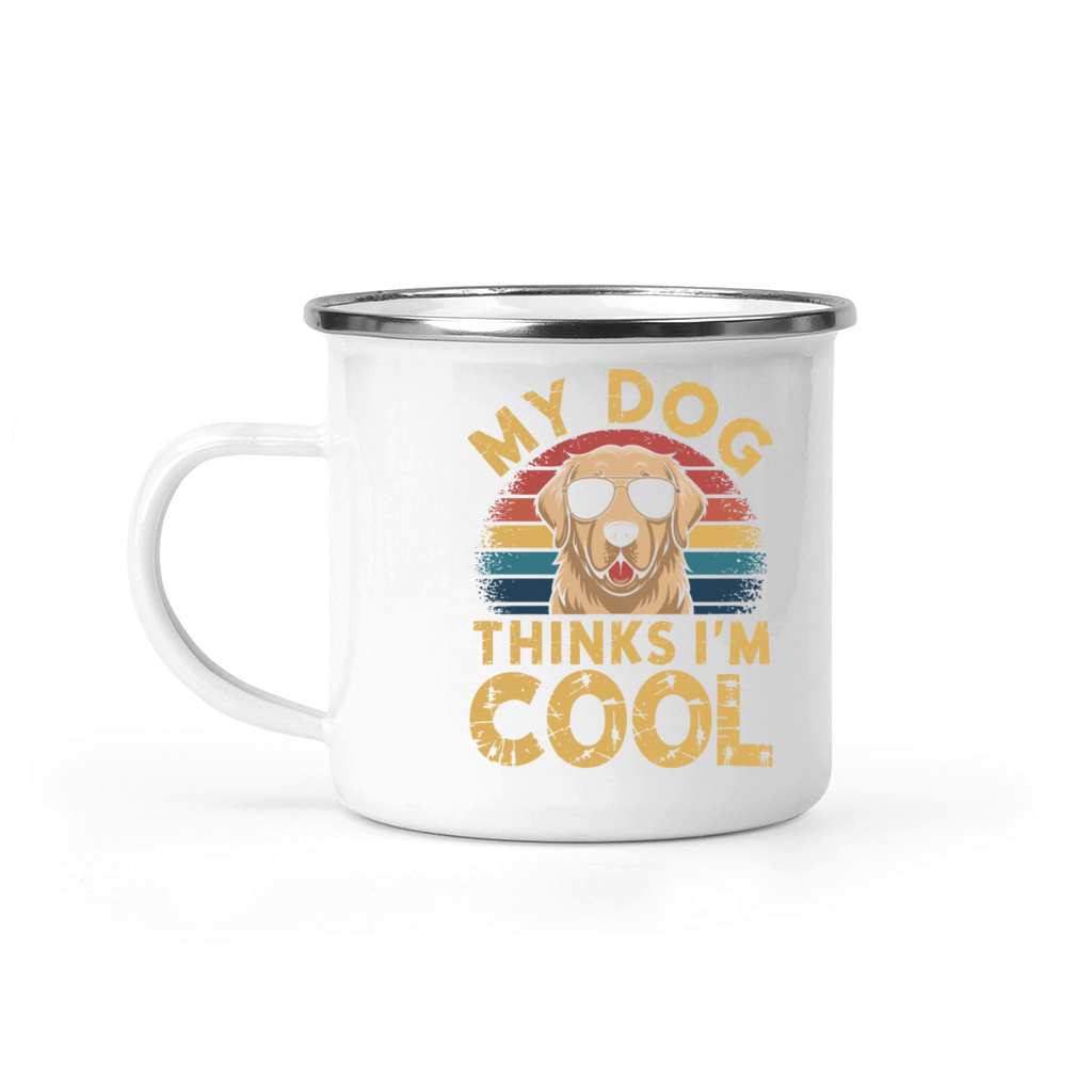 Golden Retriever My Dog Thinks Im Cool Camping Mug