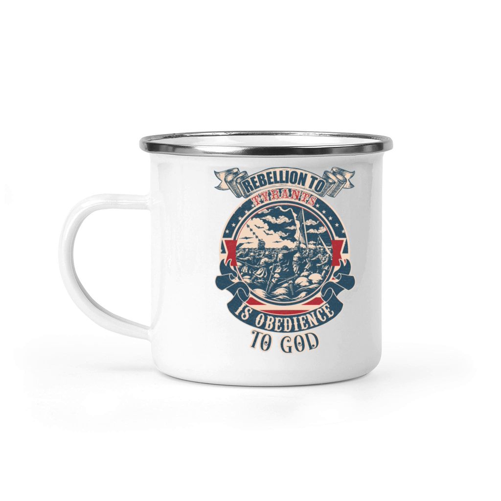 Rebellion to tyrants is obedience to God vintage Camping Mug