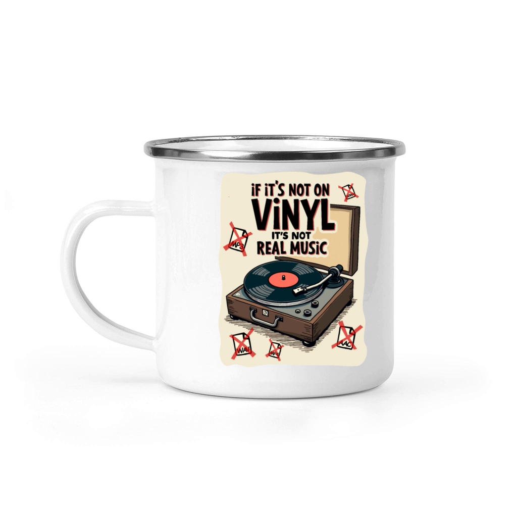 Retro Vinyl Record Player Design - Real Music for Camping Mug