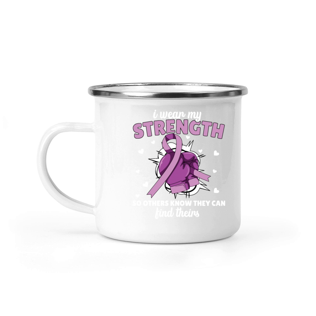 Violence awareness purple ribbon shirt design Camping Mug