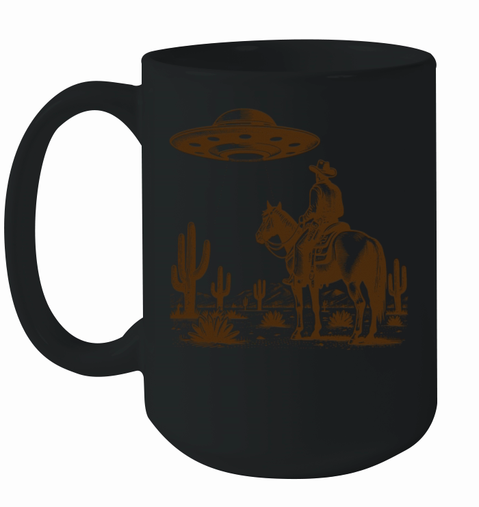 UFO Western Cowboy Ceramic Mug