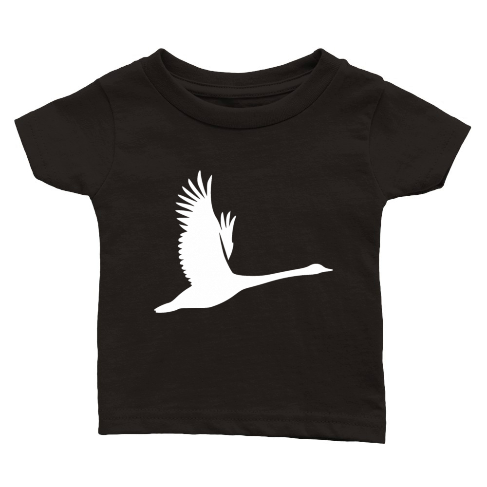 Flying Swan In Tattoo Style Classic Baby Crewneck T-shirt